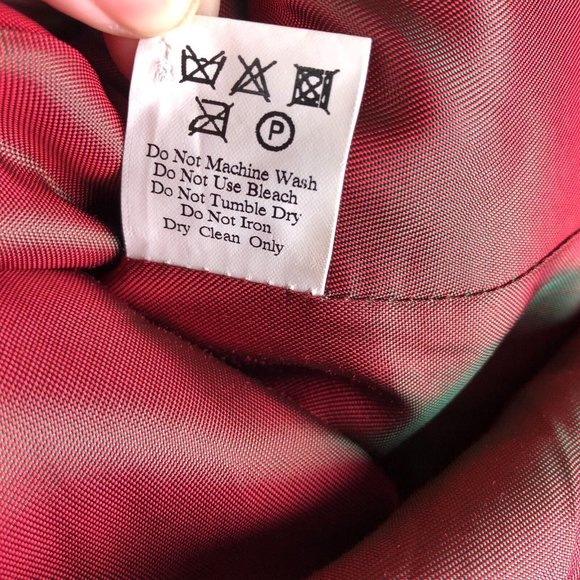 Cabbages And Roses Jacket Women's Medium Red Wool Coat Peplum Made In England - Picture 8 of 8